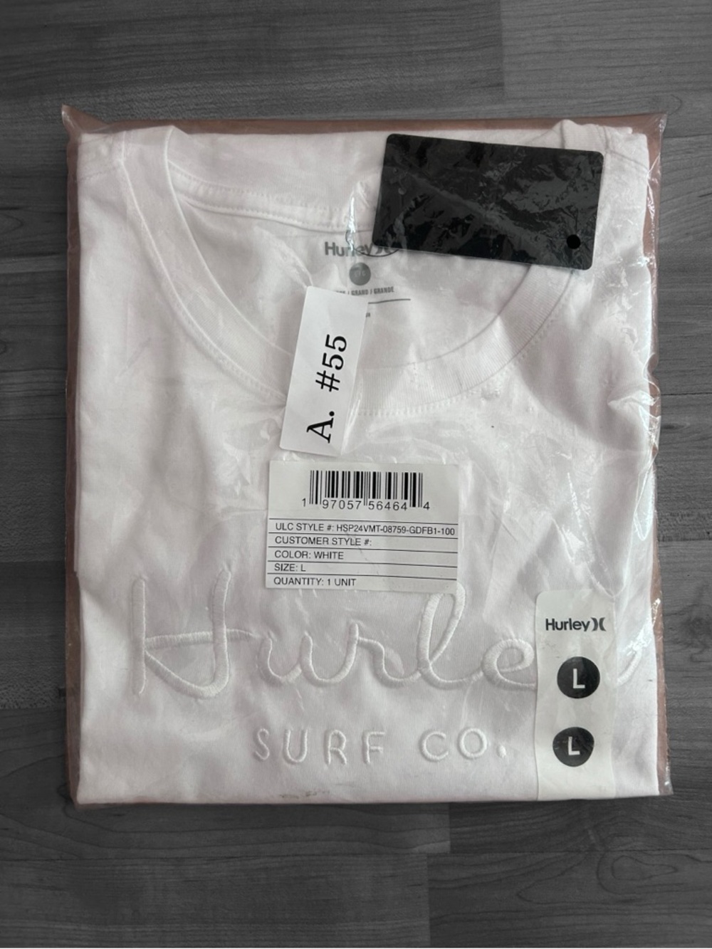 Hurley Graphic White Tee Size L NWT